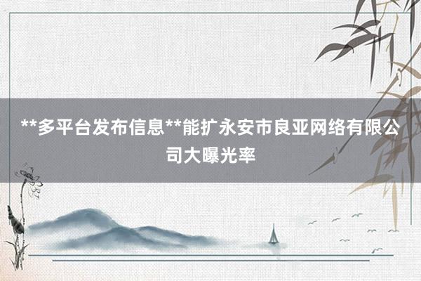 **多平台发布信息**能扩永安市良亚网络有限公司大曝光率